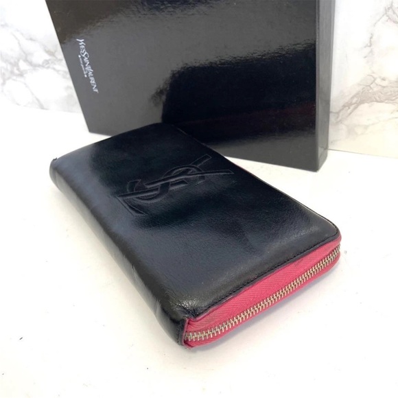 Yves Saint Laurent Black and Pink Zip Wallet - Picture 6 of 8